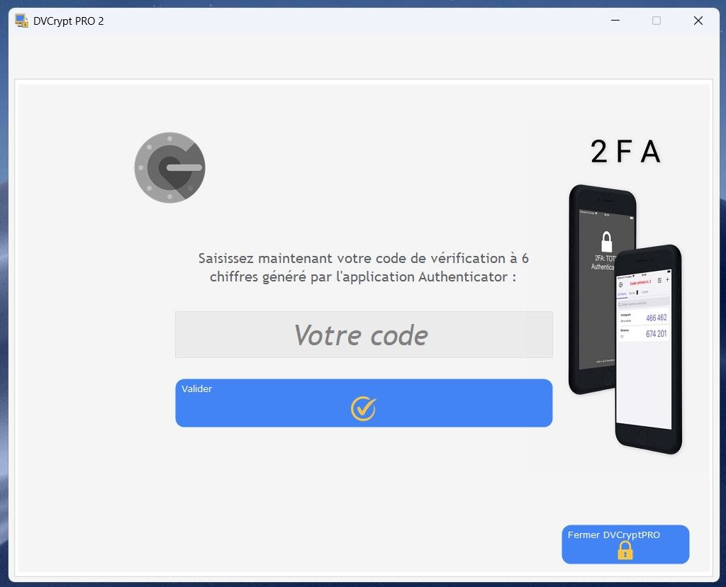 DVCRypt PRO 2: Doble autenticación 2FA